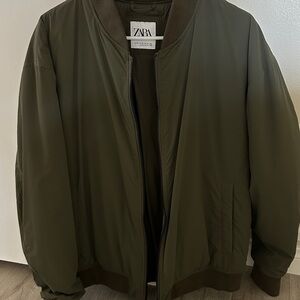 Zara Men's Green Bomber Jacket